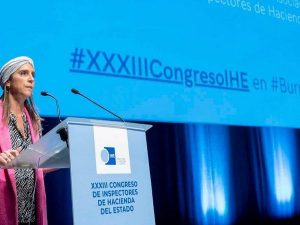 Ana de la Herran, presidenta d la Asociacion de Inspectores de Haciendda IHE, en el reciente congreso de esta entidad