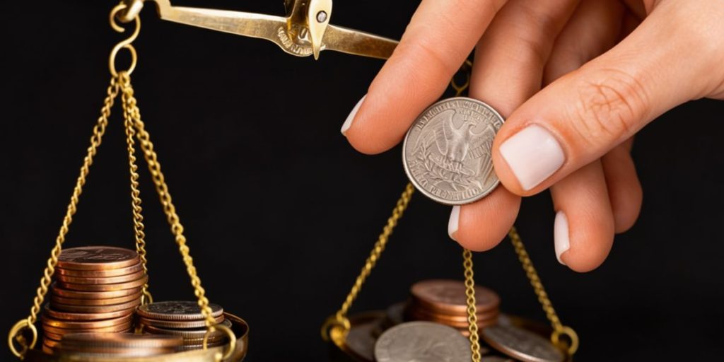 Balanza con dinero