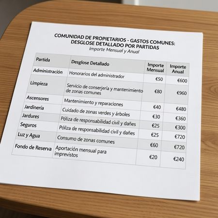 Documento de gastos de comunidad