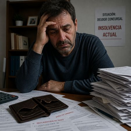 Una persona preocupada por sus deudas