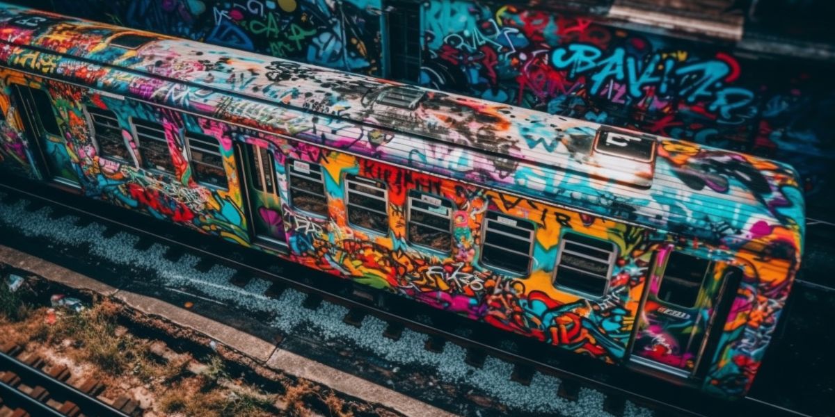 Vagón de tren con grafitis