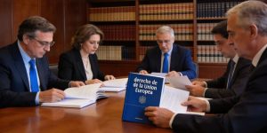 Abogados con manual de derecho de la UE