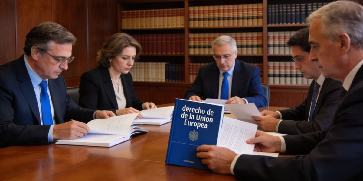 Abogados con manual de derecho de la UE