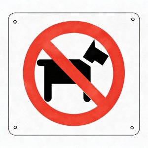 Señal de prohibido con la imagen de un perro