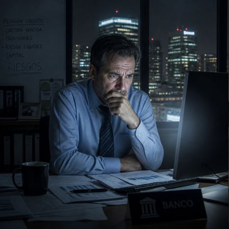 Ejecutivo de banco preocupado