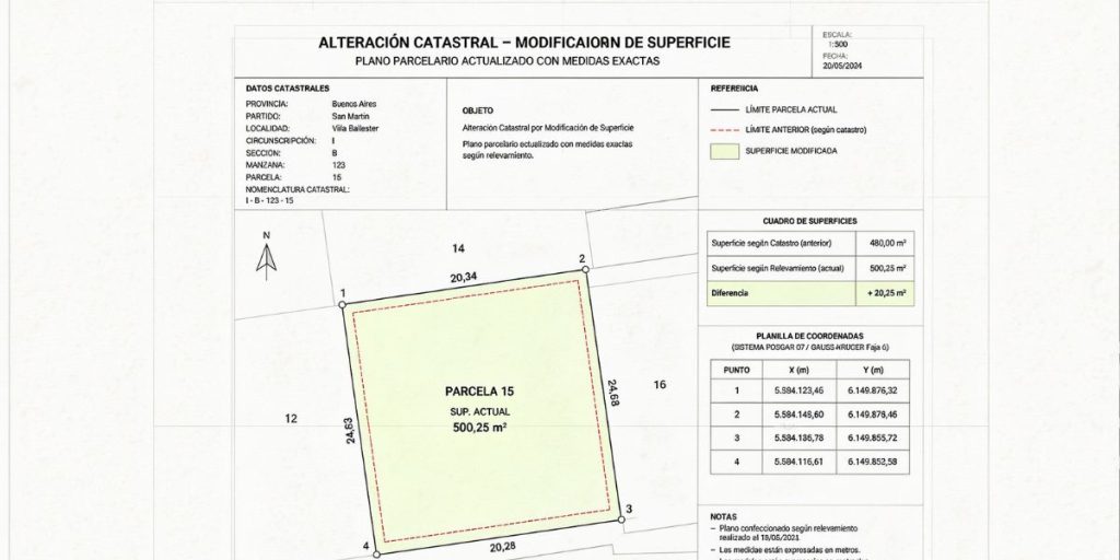 Documento del Catastro de alteración catastral