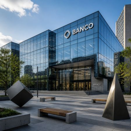 Fachada moderna de entidad bancaria