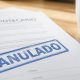 Documento de contrato hipotecario con sello de anulado