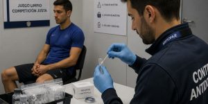 Un deportista pasando un control antidopaje