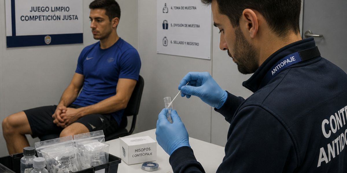 Un deportista pasando un control antidopaje