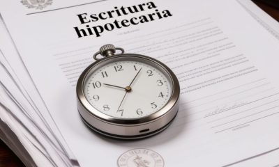 Una escritura hipotecaria y un reloj