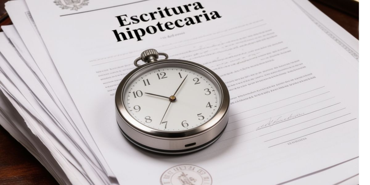 Una escritura hipotecaria y un reloj