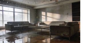 Filtraciones de agua en un salón