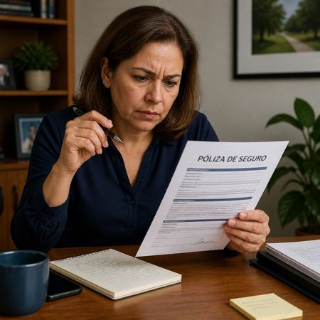 Mujer leyendo una póliza
