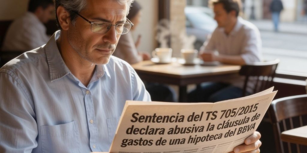Una persona leyendo un titular relacionado con cláusulas abusivas
