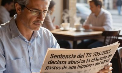 Una persona leyendo un titular relacionado con cláusulas abusivas