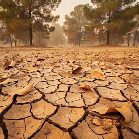 Tierra agrietada por el calor