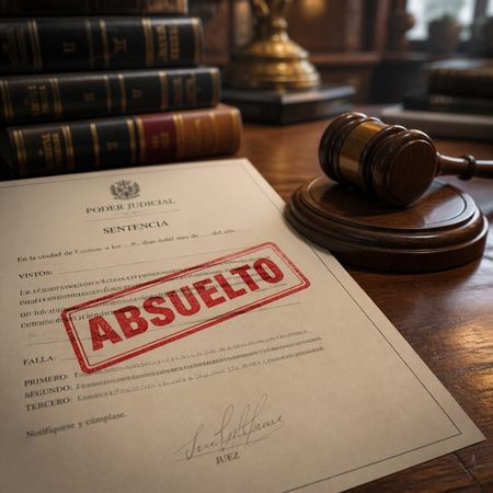 Sentencia con el sello "absolución"