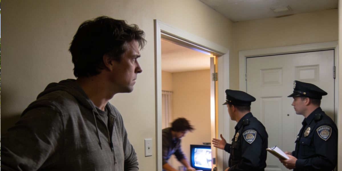Una persona observando la intervención policial con su vecino