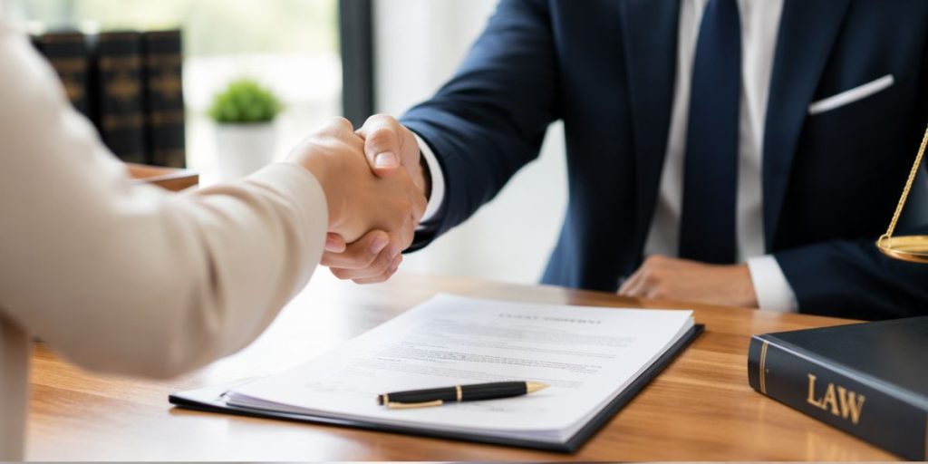 Dos personas estrechándose la mano