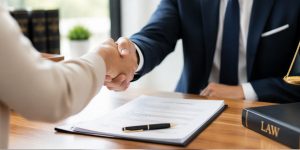 Dos personas estrechándose la mano