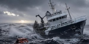 Barco y oleaje