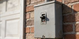 Cuadro eléctrico en el exterior de una vivienda