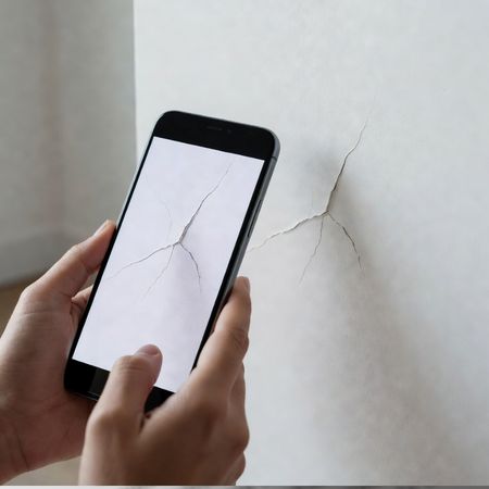 Grietas en la pared de la vivienda