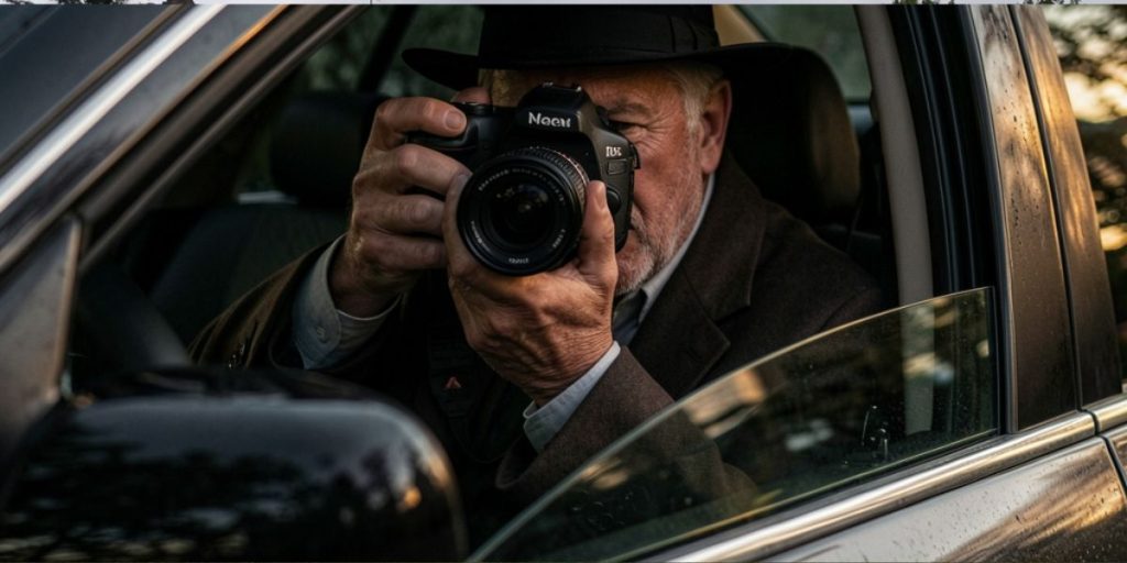 Detective sacando foto