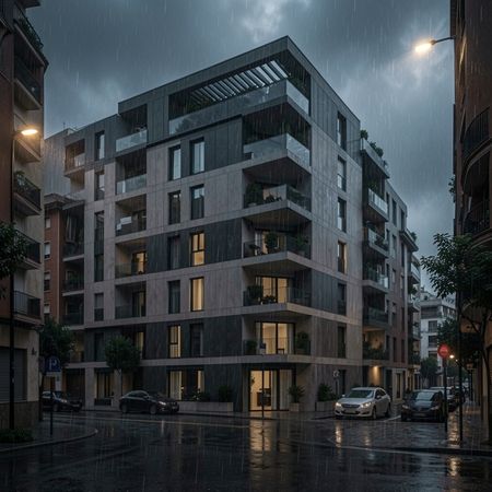 Edificio bajo tormenta