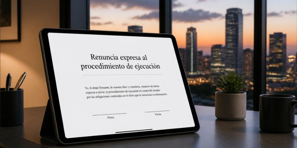 Escrito de renuncia en una tablet