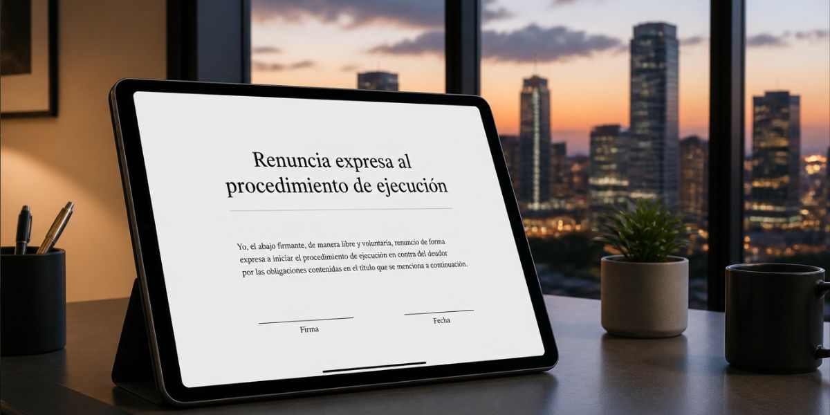 Escrito de renuncia en una tablet