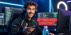Influencer publicitando un producto