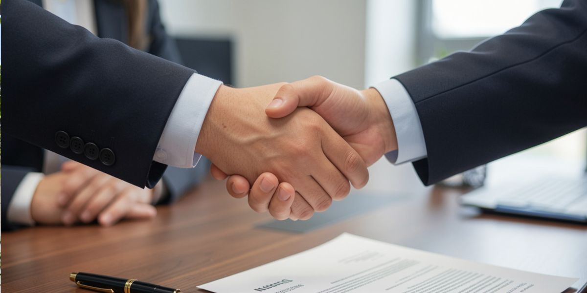 Dos personas estrechándose la mano