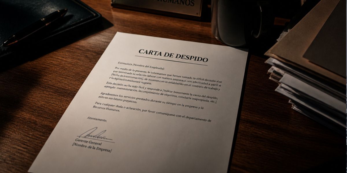 Notificación carta de despido