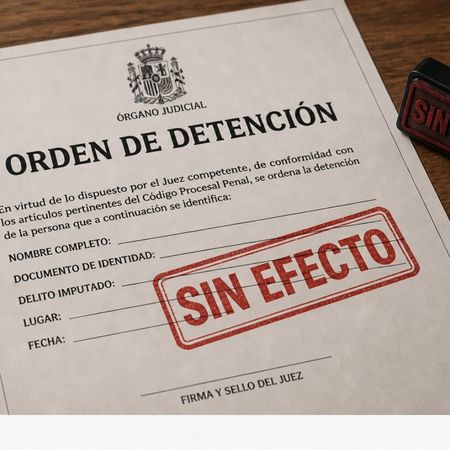 Orden de detención con sello "sin efecto"