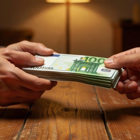 Entrega de la renta del alquiler en mano