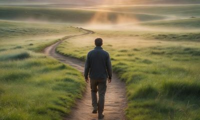 Persona siguiendo un camino en la naturaleza