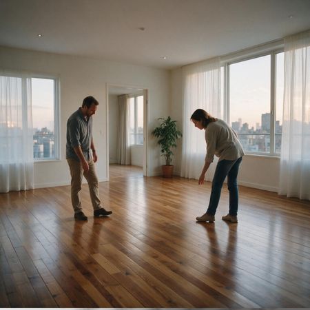 Dos personas revisando una vivienda