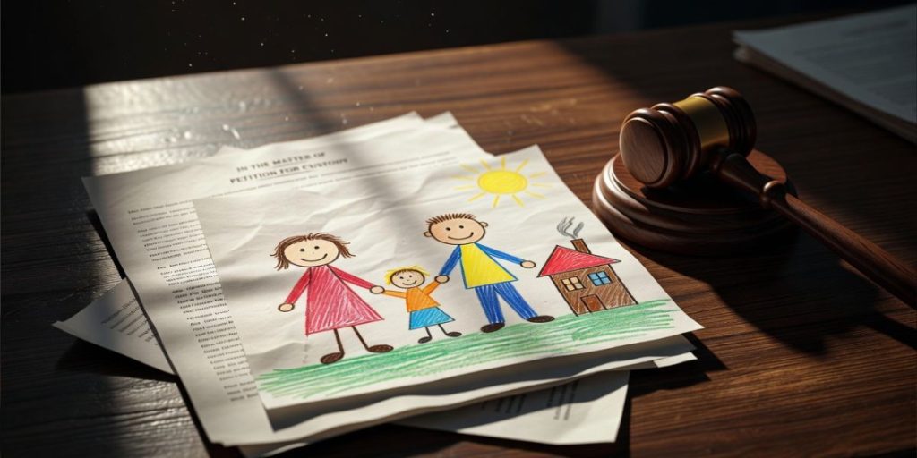 Dibujo de un niño sobre la familia