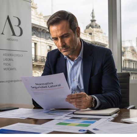 Abogado laboralista en su despacho