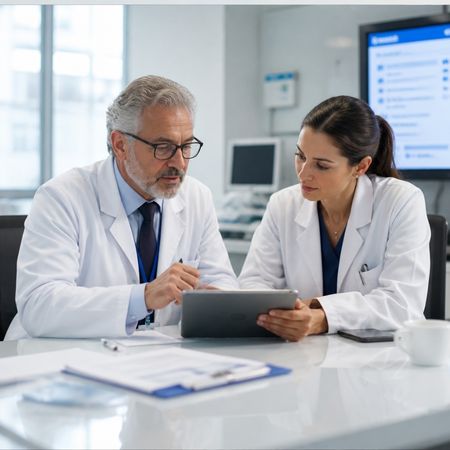 Dos doctores coordinándose