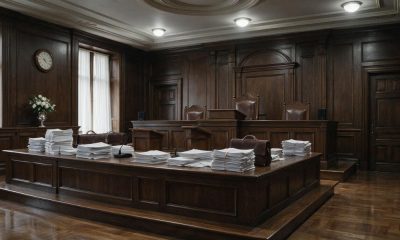Sala de juicio con expedientes acumulados