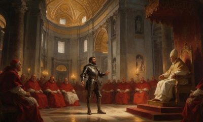 Carlos I dando un discurso en español