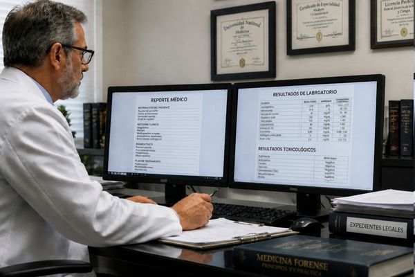 Un médico elaborando un informe