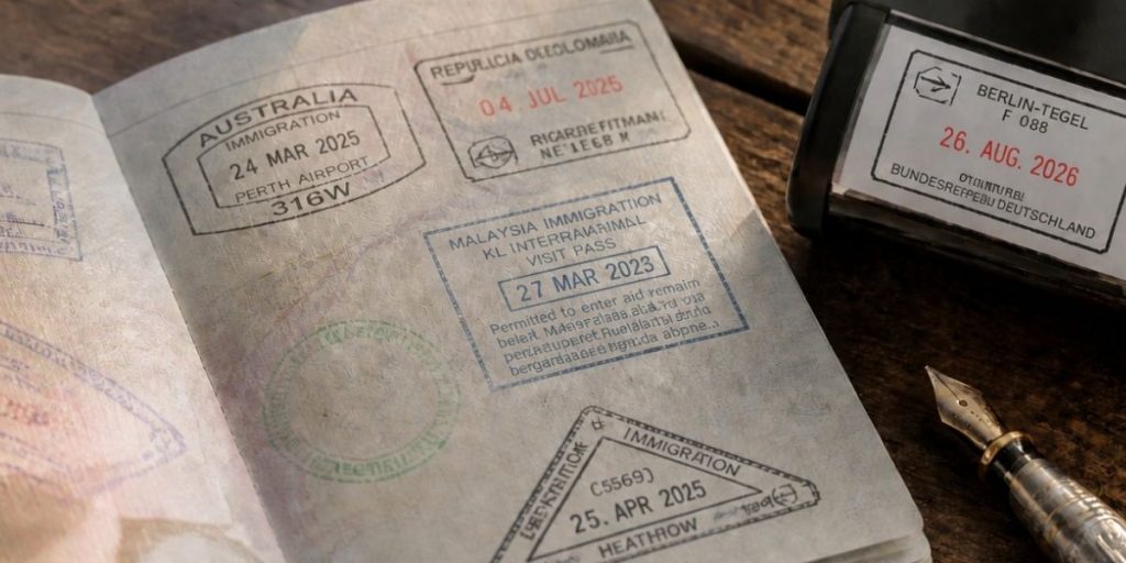 Sellos de entrada en el pasaporte