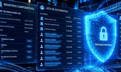 Entorno de internet con lista de socios y alerta de seguridad