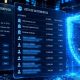 Entorno de internet con lista de socios y alerta de seguridad