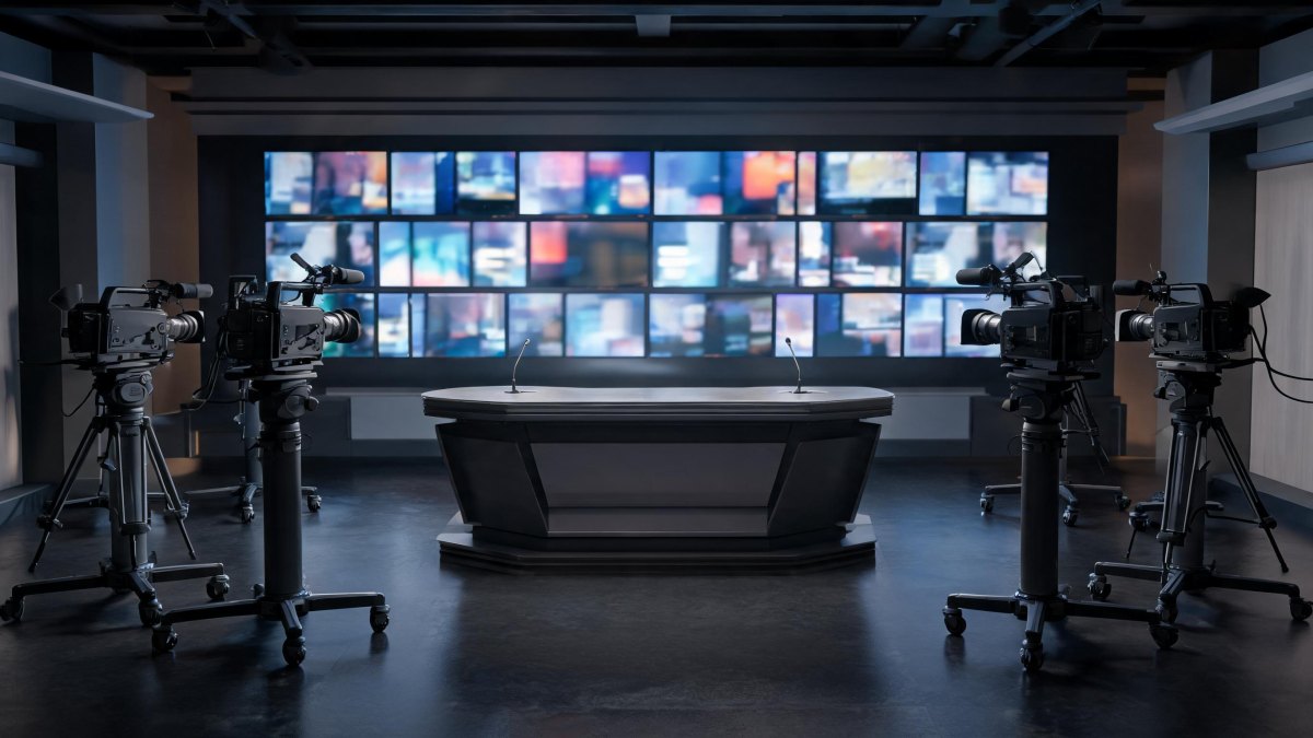 Estudio de televisión e instalaciones de control técnico de emisión informativa.