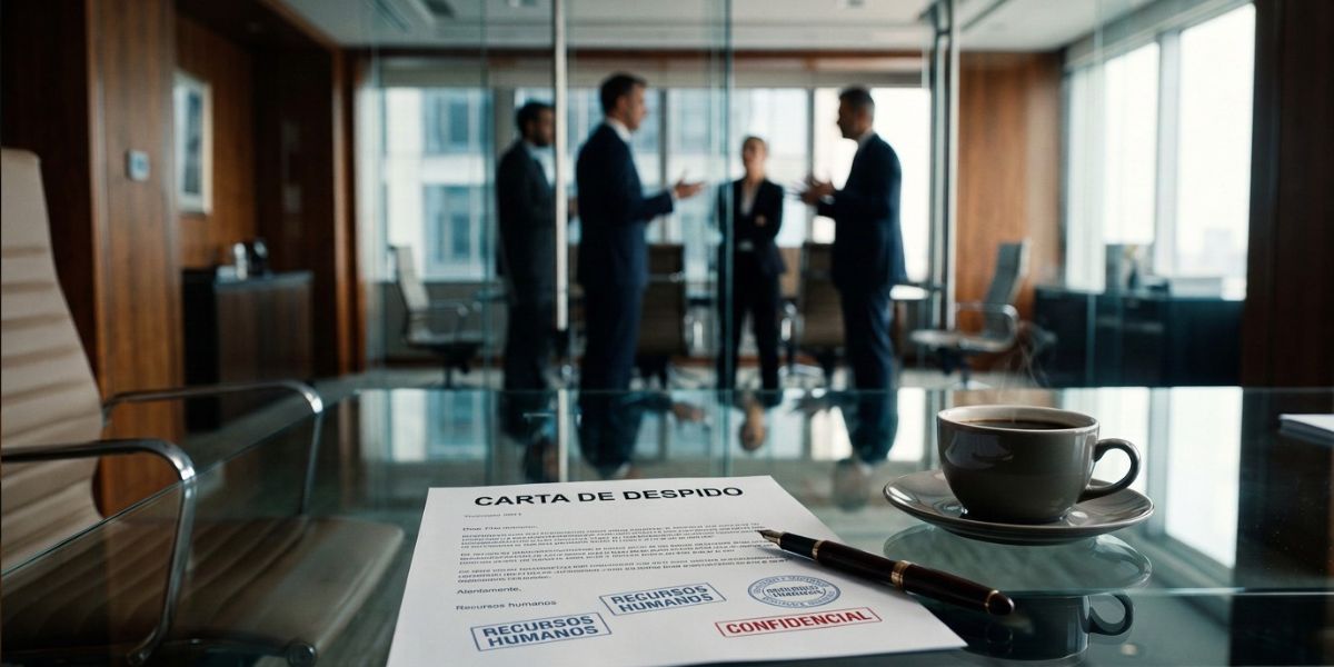 Carta de despido encima de la mesa de un despacho